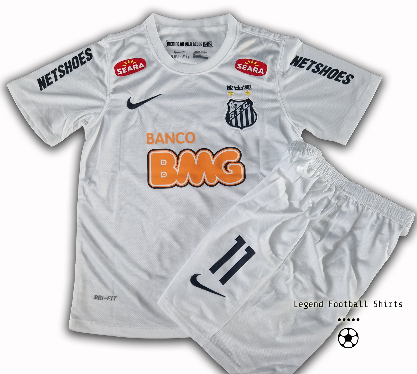 Santos 2011 2012 kids retro kit NEYMAR JR 11 | Legend Football Shirts